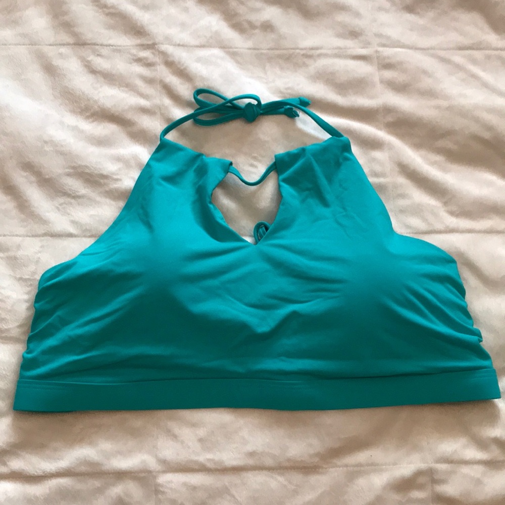Athleta Teal Key Hold Bikini Top